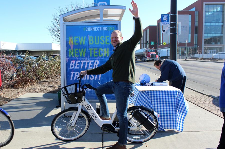 Daniel Lawse on a Heartland B-Cycle