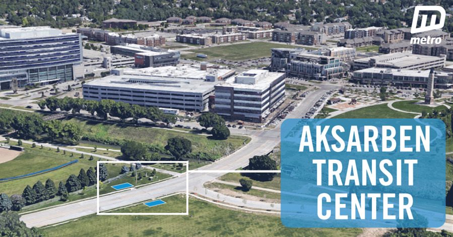 Birds eye view of future Aksarben Transit Center location