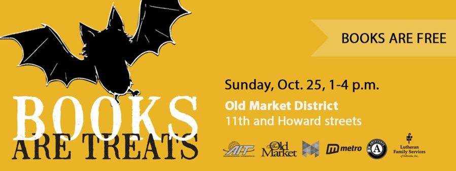 The Books are Treats event will be held Sunday, October 25 from 1 to 4 p.m. in the Old Market District at 11th and Howard.