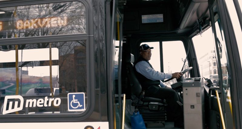 Metro operator aboard the bus