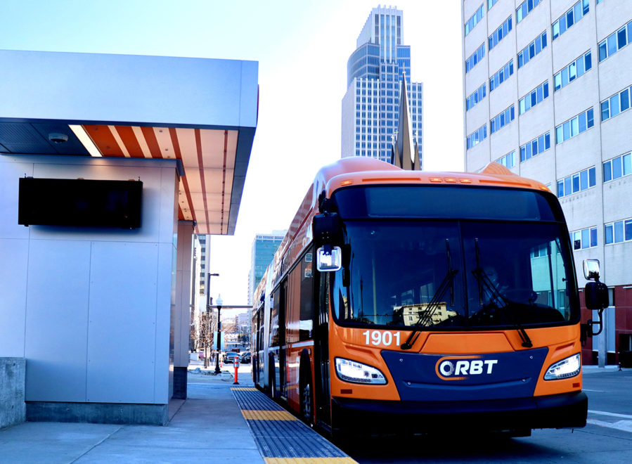 ORBT bus at 20th & Dodge Station