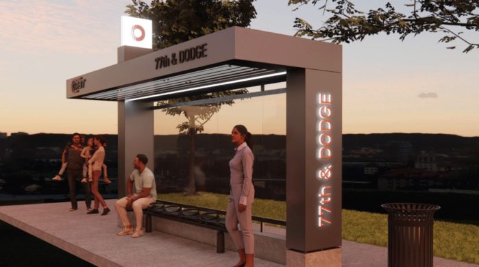 Artist rendering of an ORBT Stop shelter.