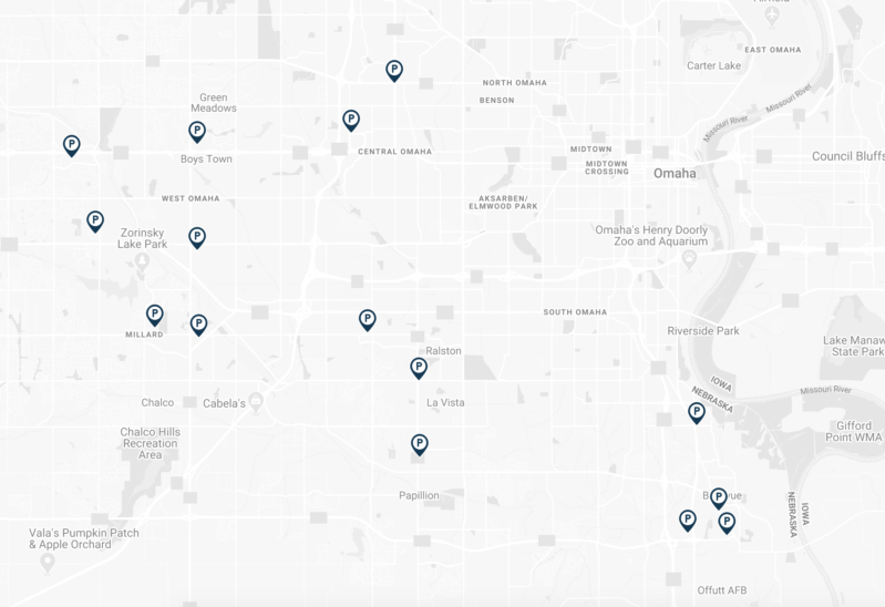 Map of Metro Park & Ride lots