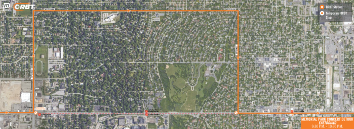 ORBT Eastbound Detour Map