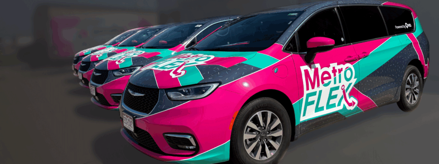 Metro Flex vehicles parked in row