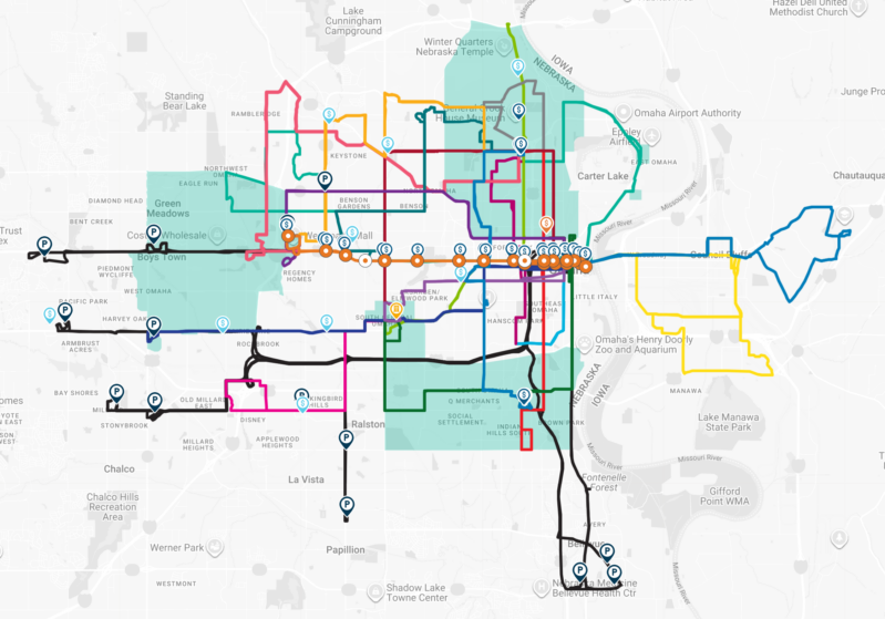 Screenshot of the online Metro Transit system map
